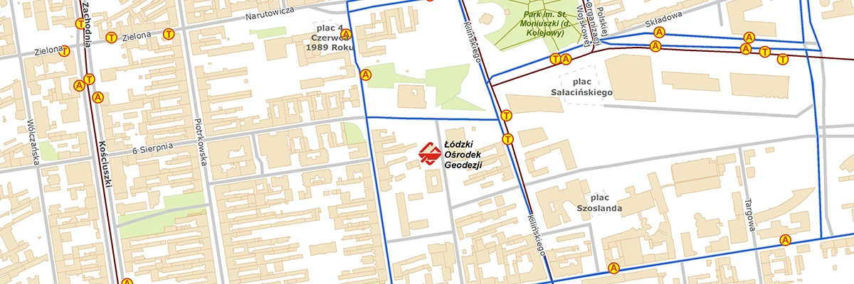 Mapa z lokalizacją ŁOG